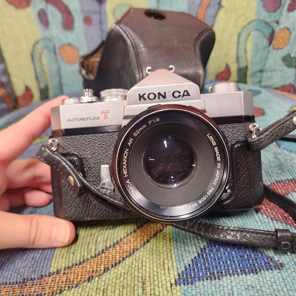 Vintage Konica Autoreflex T Camera - Black and Silver